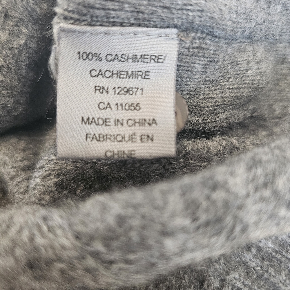 360 Cashmere Womans Sweater Sixe XS Grey 100% Cashmere 1/4 Button Pullover - Picture 3 of 6